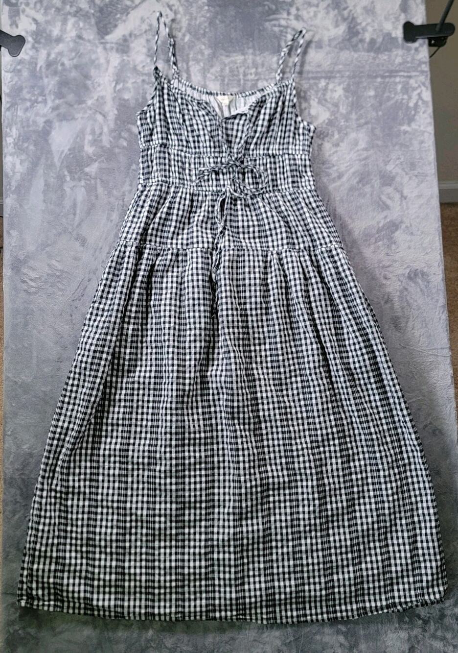 Sim & Sam XL(L) Spaghetti Strap Gingham Plaid Midi Dress